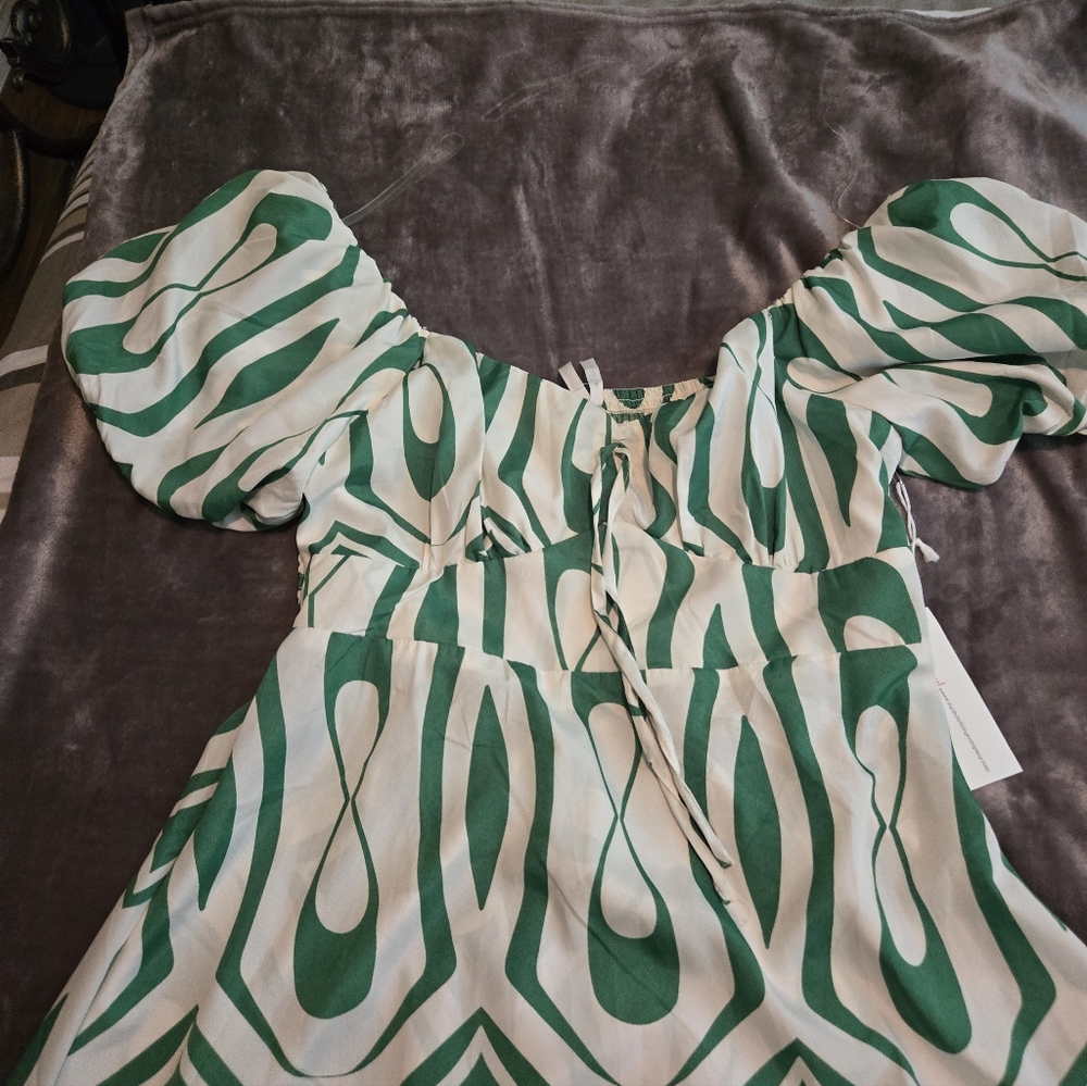 Live 4 Truth Green and White Patterned Dress